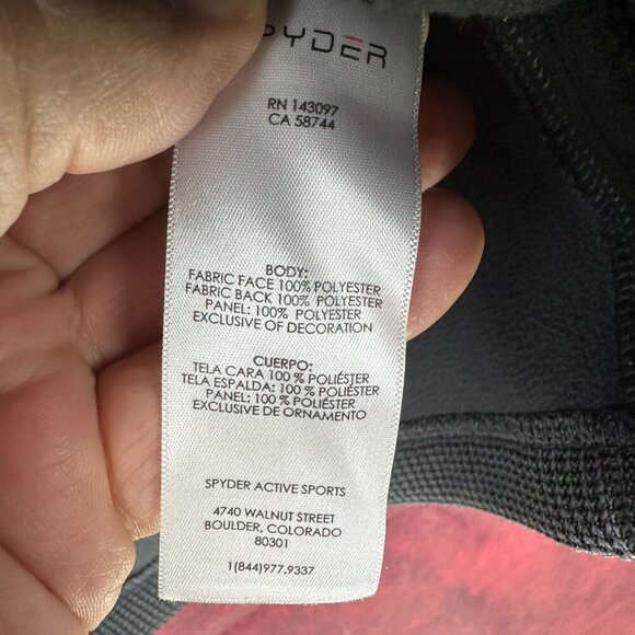 SPYDER MEN'S OUTBOUND 1/4 ZIP PULLOVER, GRAY, BLACK, BLUE ZIPPER, LOGO, SIZE L - Picture 12 of 12